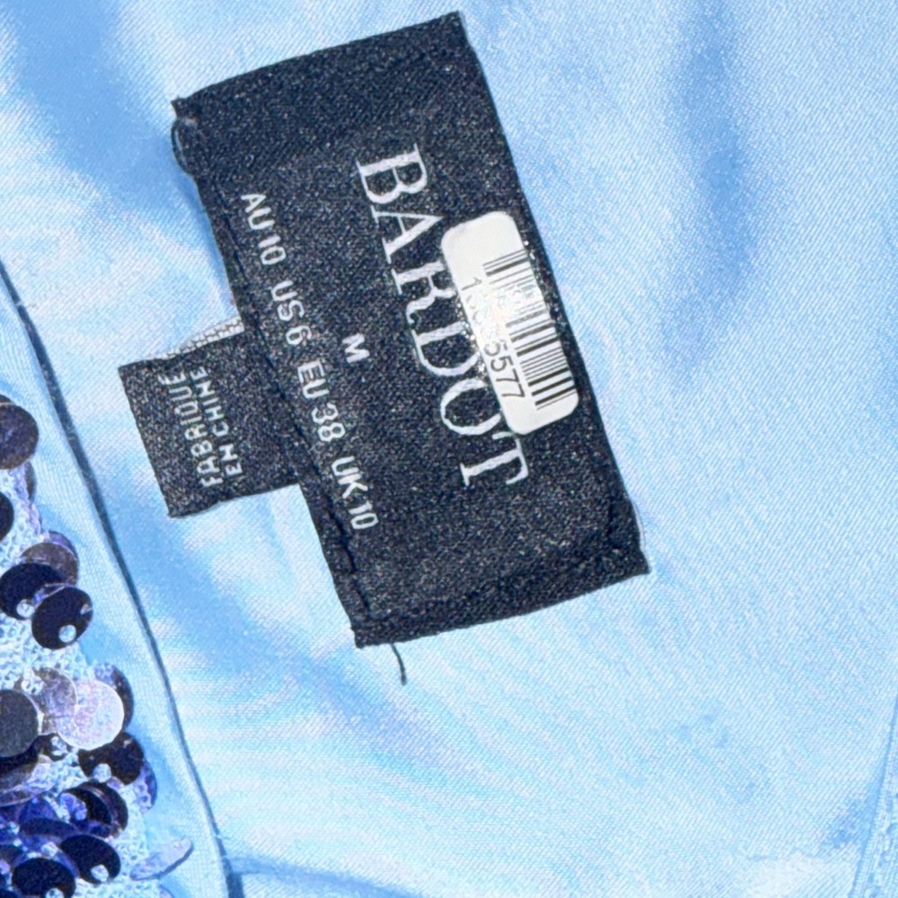 Bardot Blue Sequin One Shoulder Dress size 6/M - Picture 6 of 8